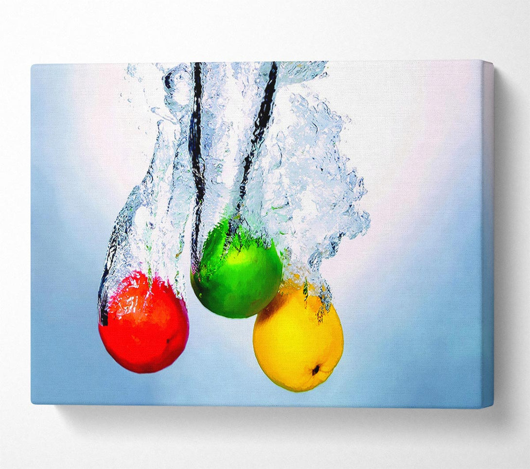  A Canvas Print of Fruit Trio Splash Canvas Print