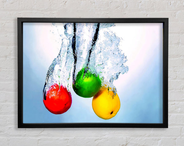 Fruit Trio Splash Framed Print