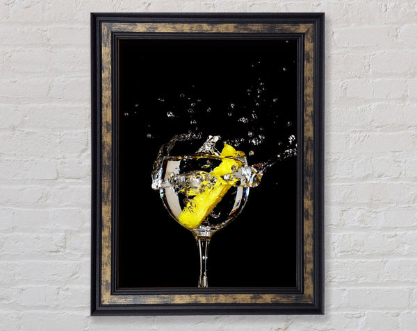 Gin And Tonic Lemon Splash Framed Print