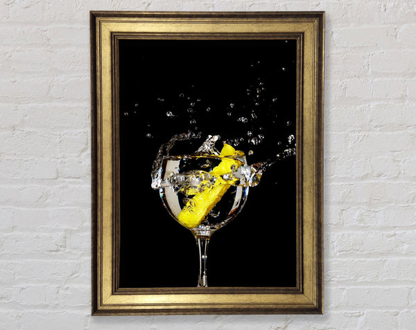 Gin And Tonic Lemon Splash Framed Print
