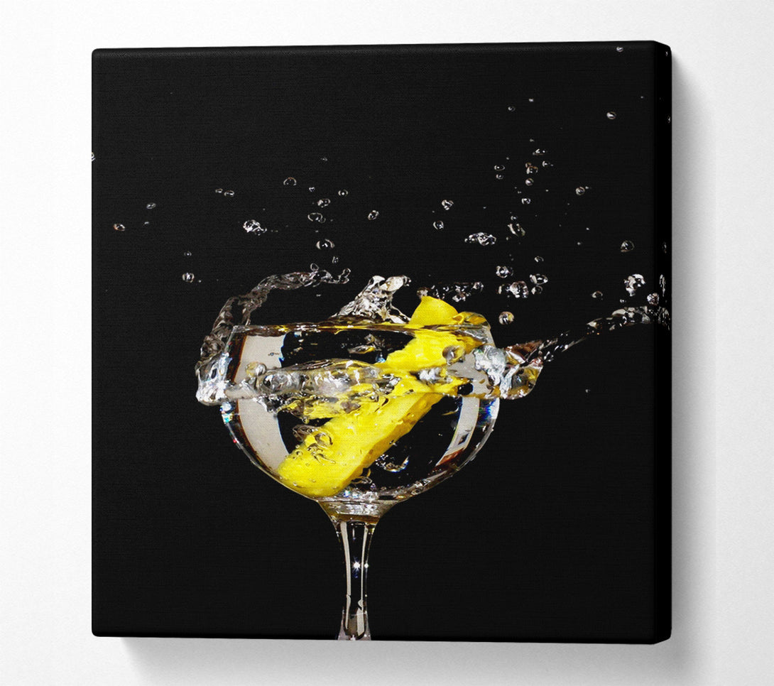  A Canvas Print of Gin And Tonic Lemon Splash Canvas Art