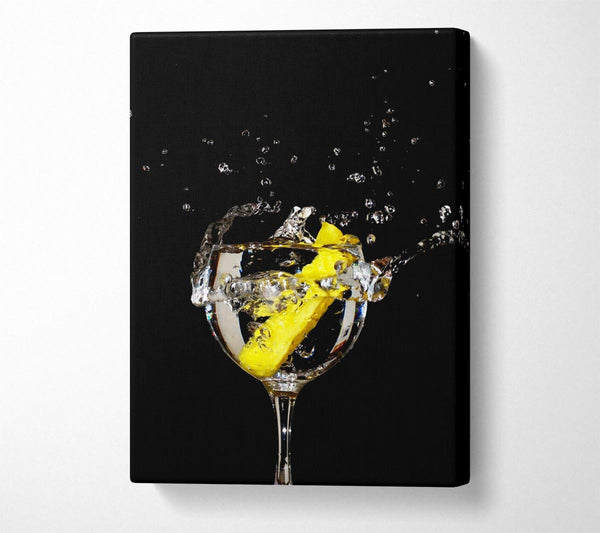  A Canvas Print of Gin And Tonic Lemon Splash Canvas Art