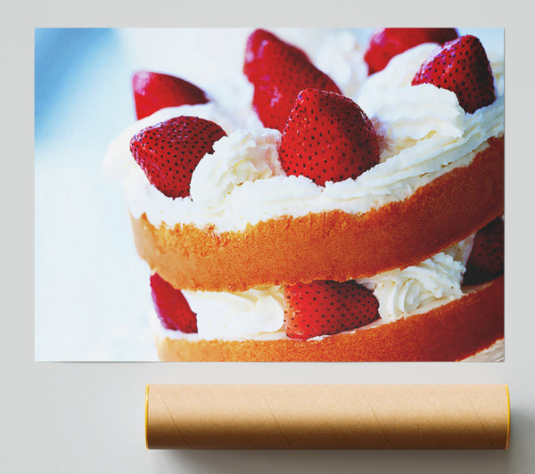 Strawberry Cream Cake Giclee Print