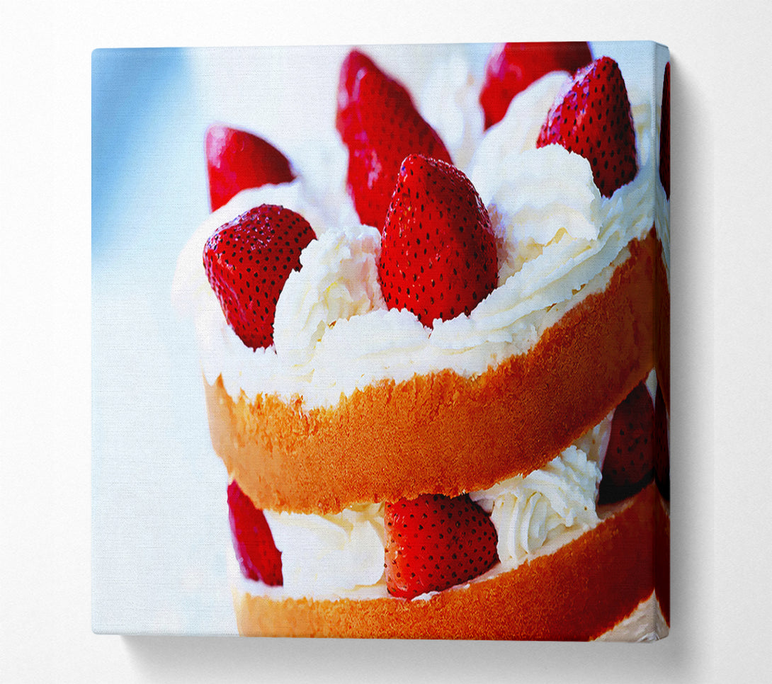  A Canvas Print of Strawberry Cream Cake Canvas Wall Art