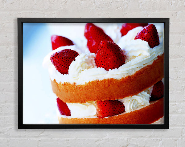 Strawberry Cream Cake Framed Print