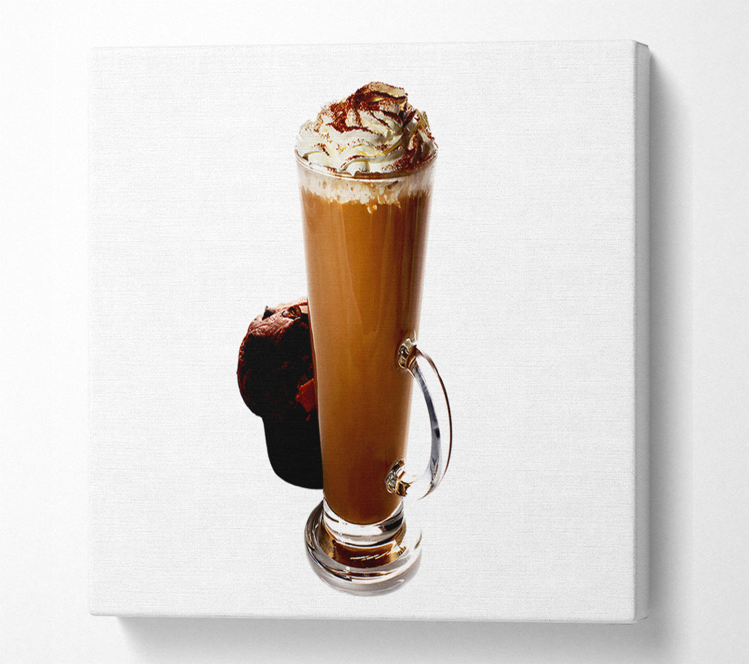  A Canvas Print of Mocha Cream And Chocolate Muffin Canvas Wall Art