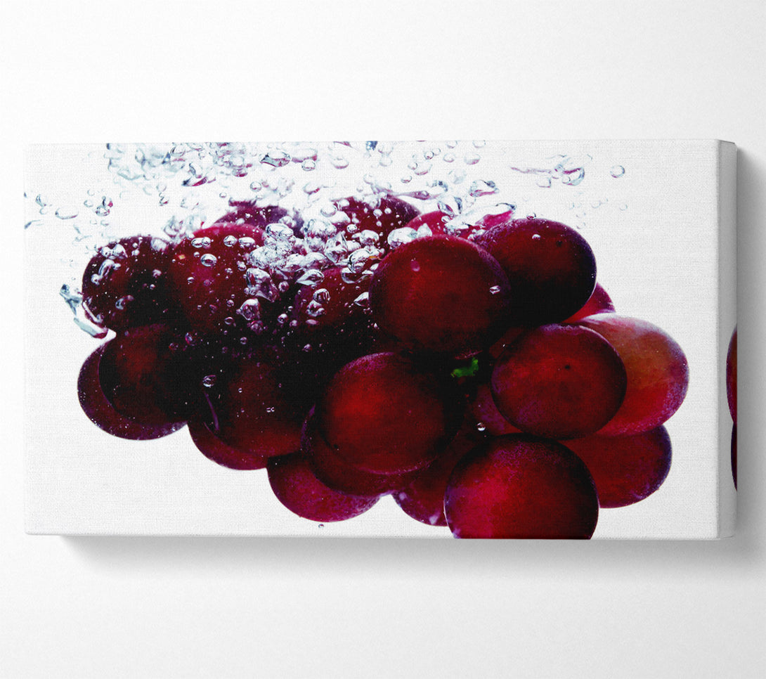  A Canvas Print of Water Splash Grapes Canvas Print