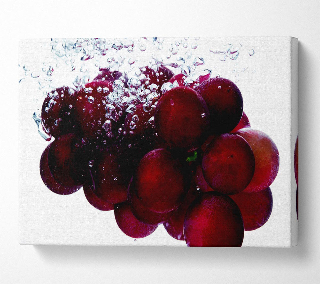  A Canvas Print of Water Splash Grapes Canvas Print