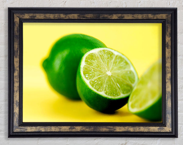 Lime Halves Framed Print