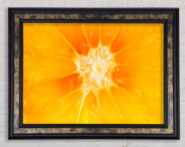 The Centre Of An Orange Framed Print