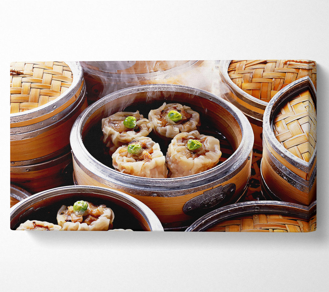  A Canvas Print of Steaming Dimsum Canvas Wall Art