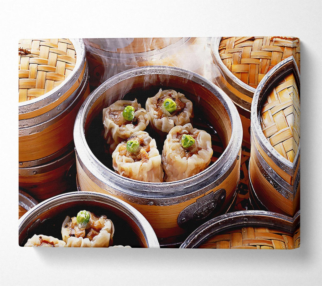  A Canvas Print of Steaming Dimsum Canvas Wall Art