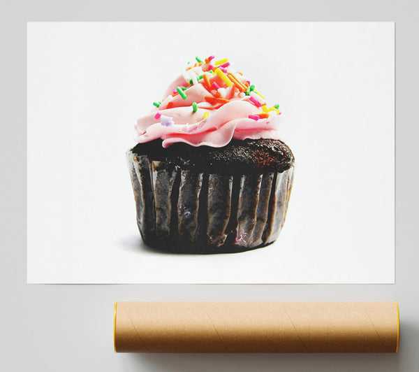 Chocolate Pink Cupcake Print