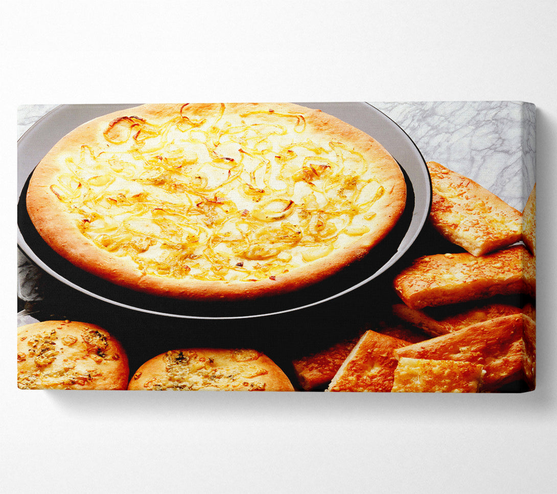  A Canvas Print of Garlic Bread Feast Canvas Print