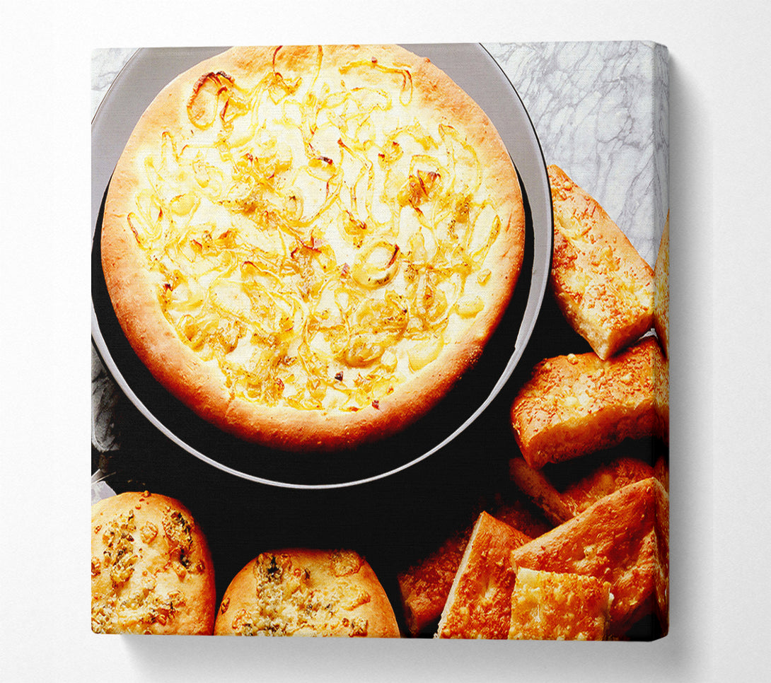  A Canvas Print of Garlic Bread Feast Canvas Print
