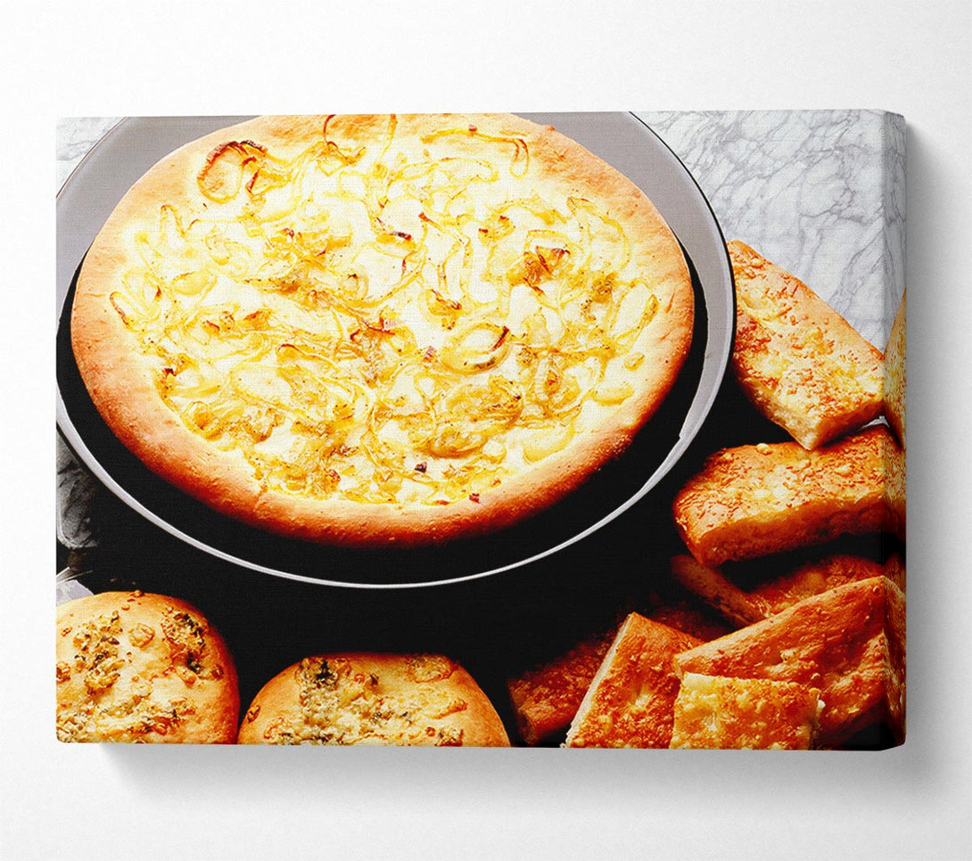  A Canvas Print of Garlic Bread Feast Canvas Print
