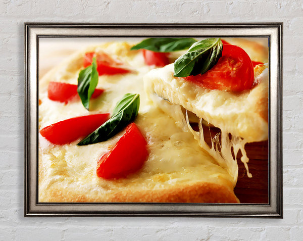 Cheese And Tomato Pizza Framed Print