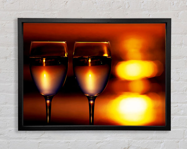 Sunset Wine Lovers Framed Print