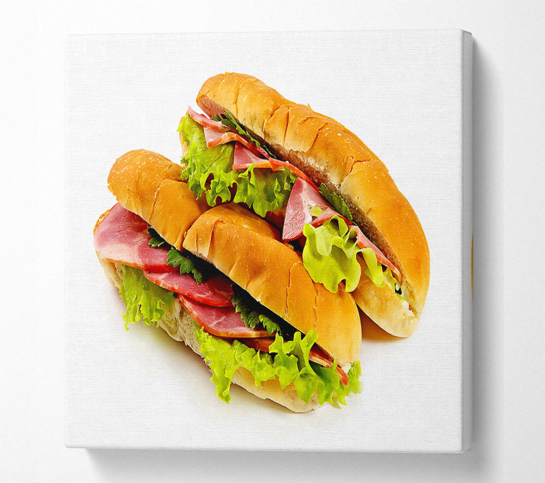  A Canvas Print of Ham Sandwiches Canvas Art
