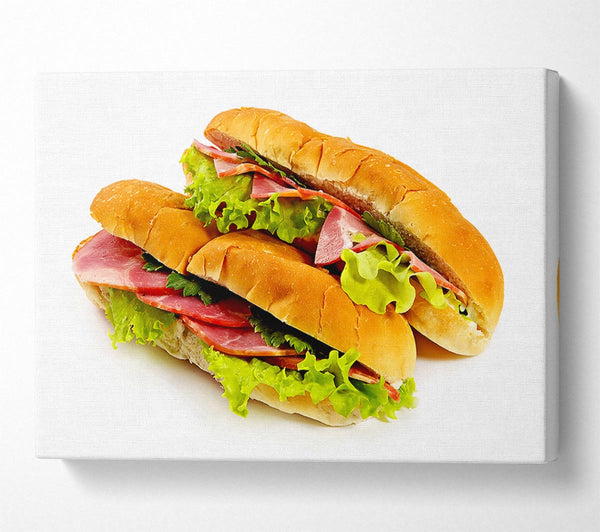  A Canvas Print of Ham Sandwiches Canvas Art