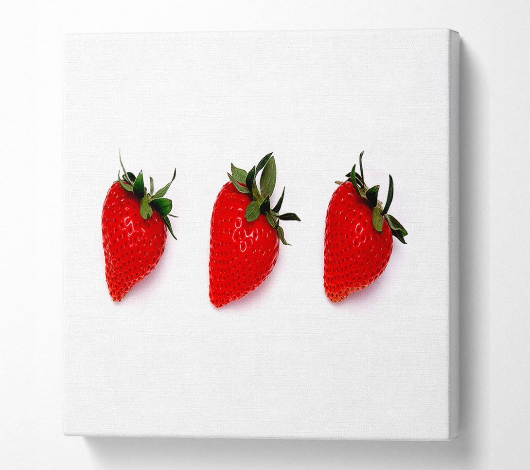  A Canvas Print of Trio Of Strawberrys Canvas Print