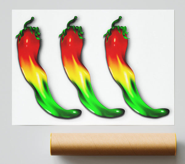 Chilli Trio Print