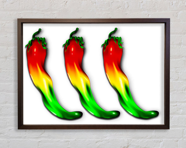 Chilli Trio Framed Print