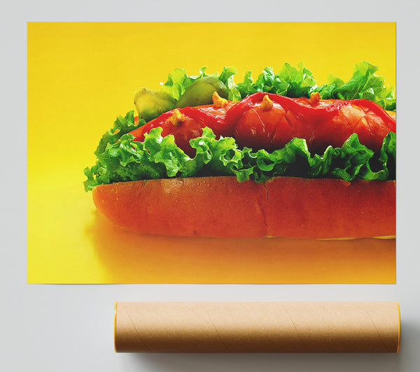 Hot Dog With Everything Print