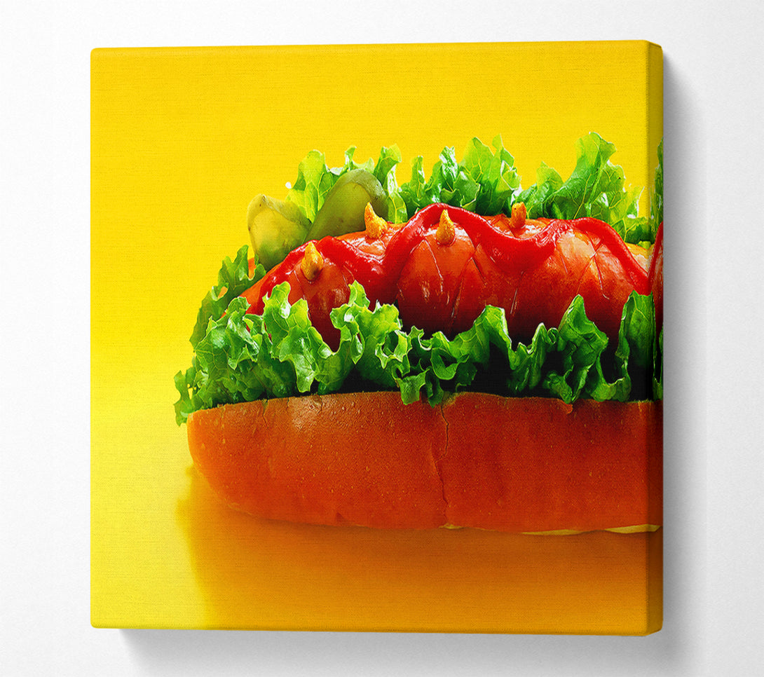  A Canvas Print of Hot Dog With Everything Canvas Print