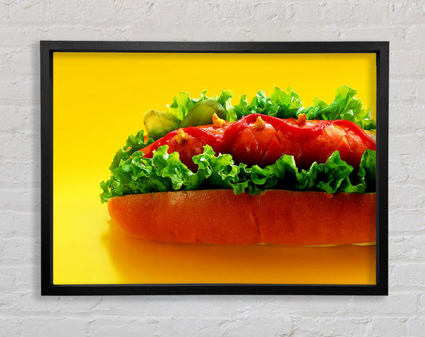 Hot Dog With Everything Framed Print