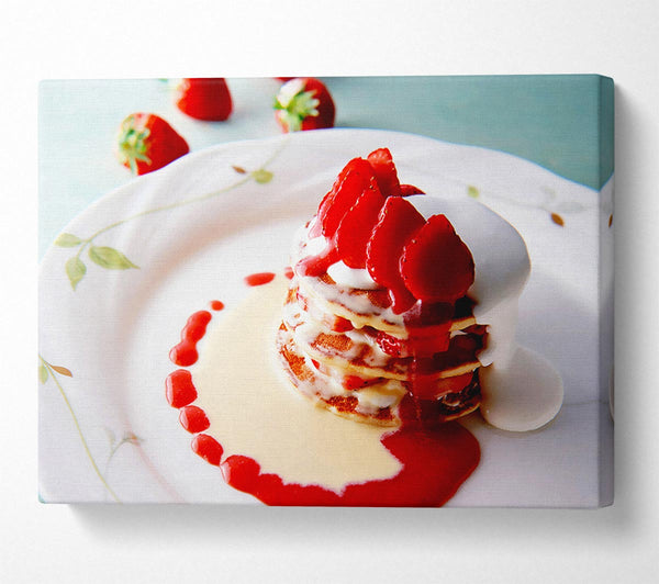  A Canvas Print of Strawberry Pancakes Canvas Print
