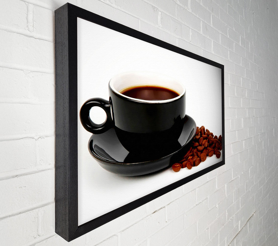  A Canvas Print of Black Coffee With Beans Canvas Art