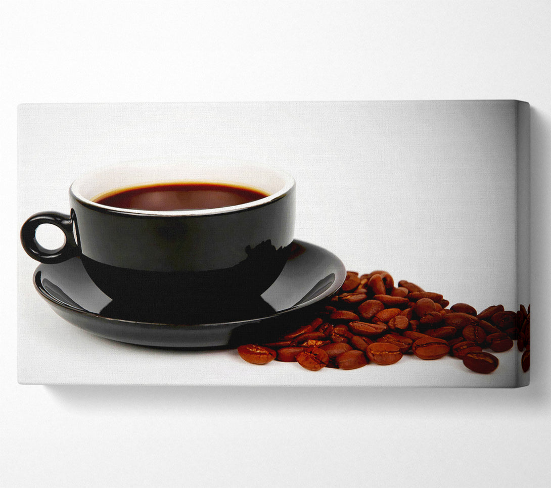  A Canvas Print of Black Coffee With Beans Canvas Art