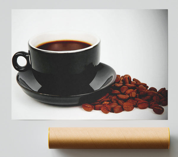 Black Coffee With Beans Giclee Print