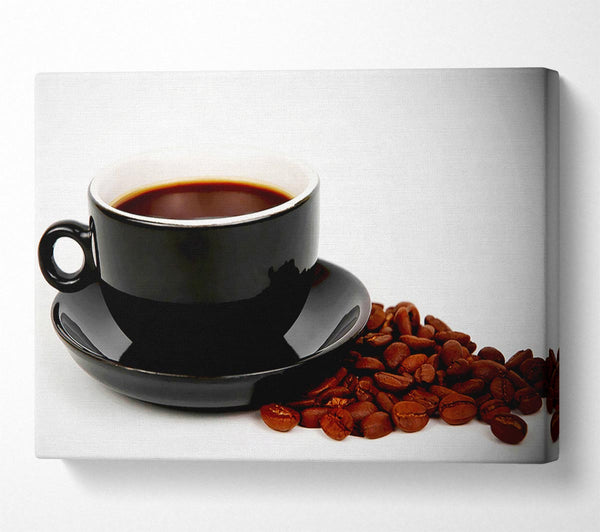  A Canvas Print of Black Coffee With Beans Canvas Art