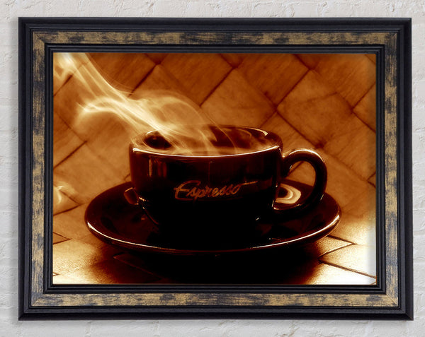Steamy Coffee Framed Print