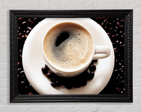 Black Coffee Froth Framed Print