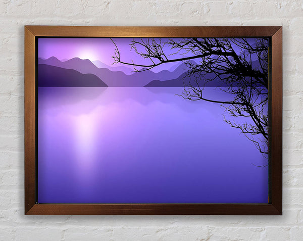 Calm Lilac Lake Framed Print