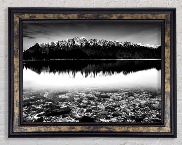 Mountain Ridge Monochrome Framed Print