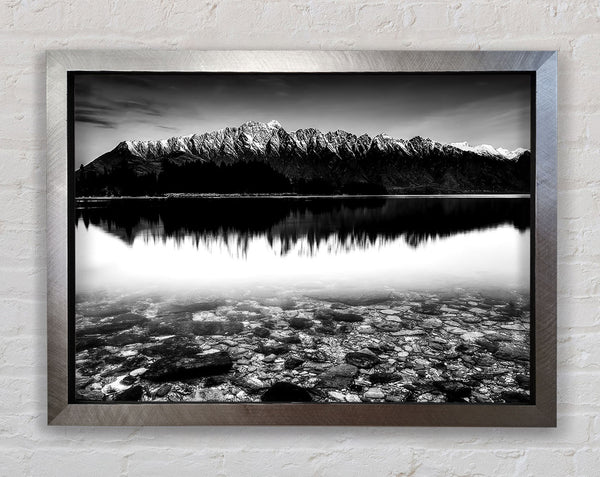 Mountain Ridge Monochrome Framed Print