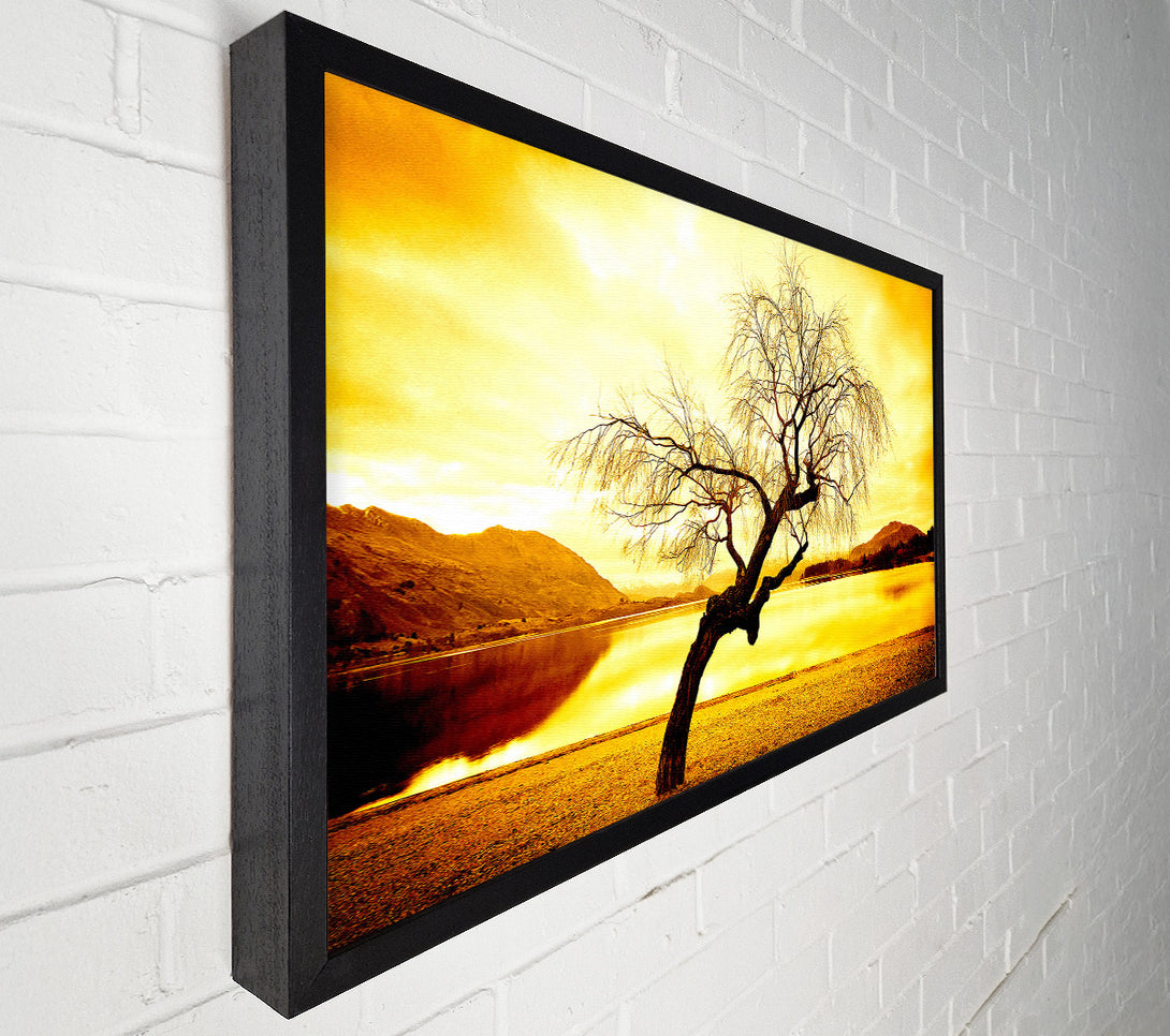  A Canvas Print of Willow Tree In Winter Canvas Wall Art