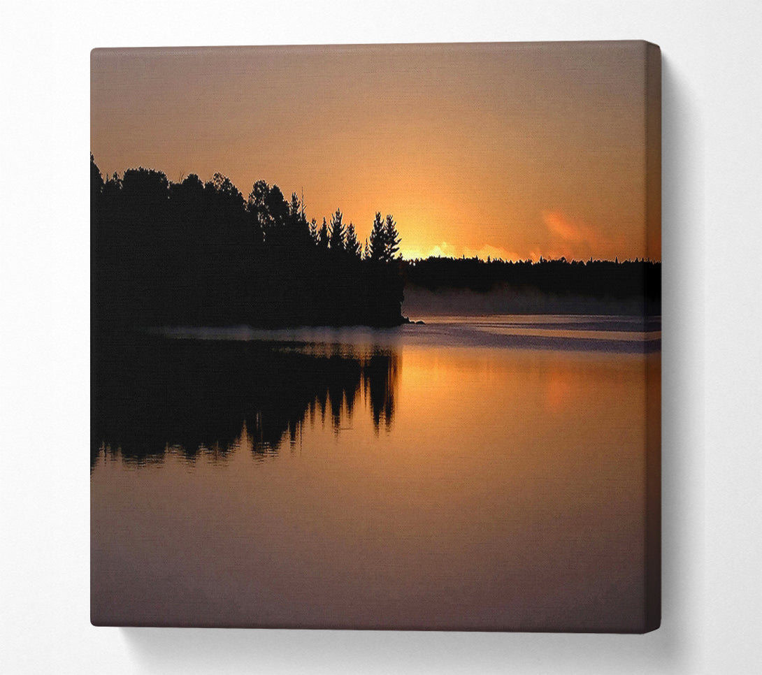  A Canvas Print of Peaceful Lake At Dusk Canvas Art