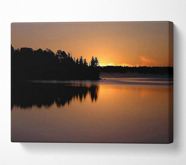  A Canvas Print of Peaceful Lake At Dusk Canvas Art