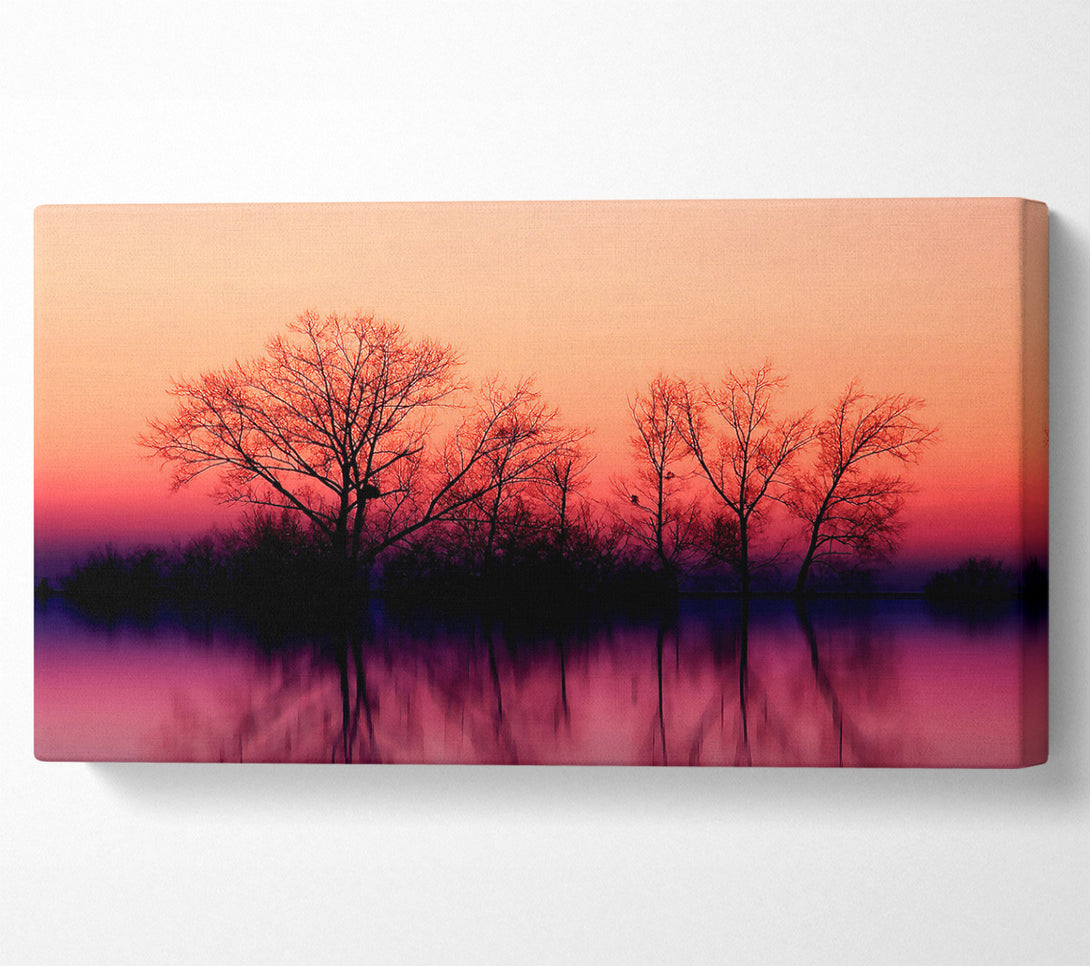  A Canvas Print of Trees At Dusk Canvas Art