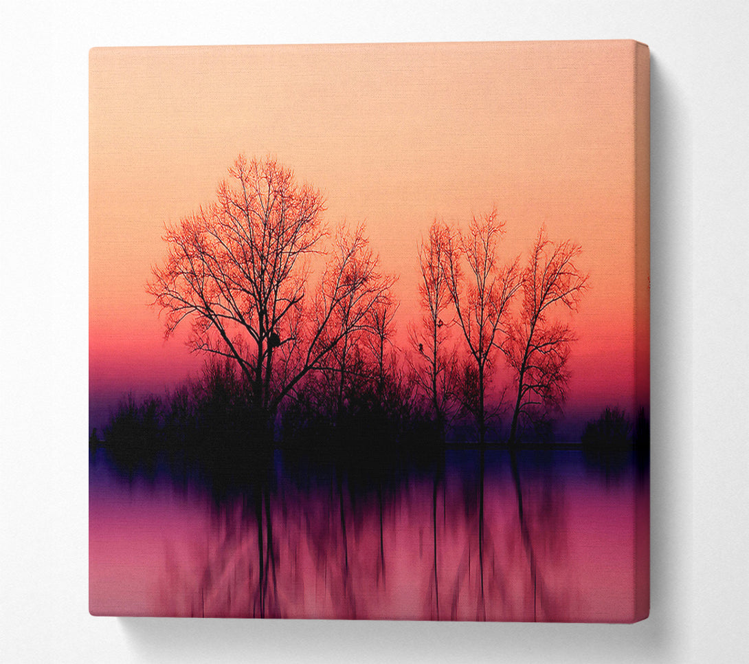  A Canvas Print of Trees At Dusk Canvas Art