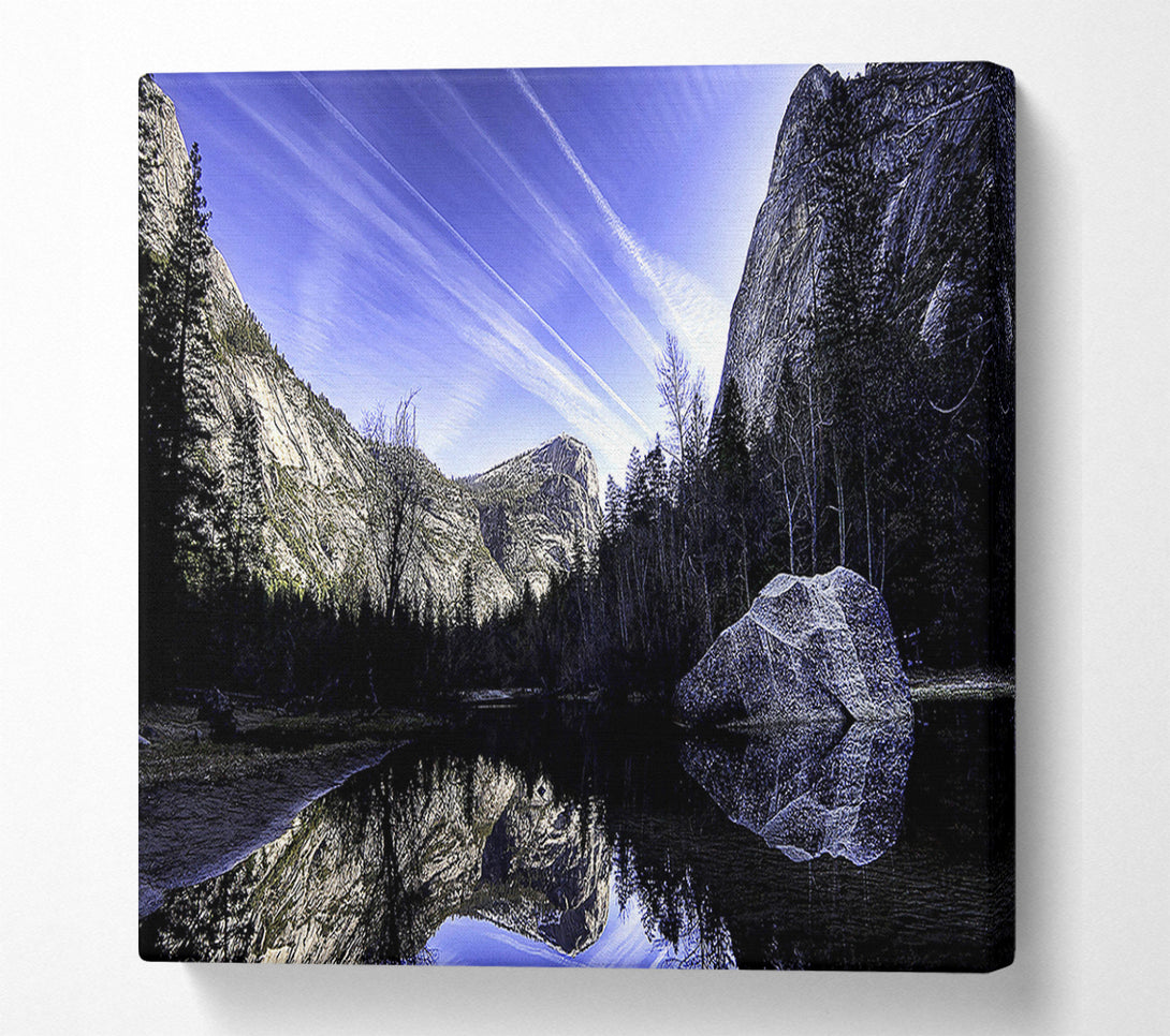  A Canvas Print of Mountain Lake Reflections Canvas Art