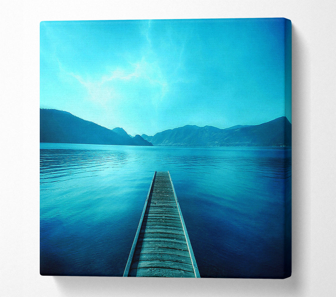  A Canvas Print of Blue Lake Dock Canvas Wall Art