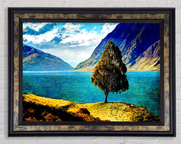 Tree By The Lake Framed Print