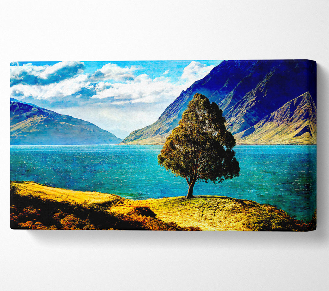  A Canvas Print of Tree By The Lake Canvas Wall Art
