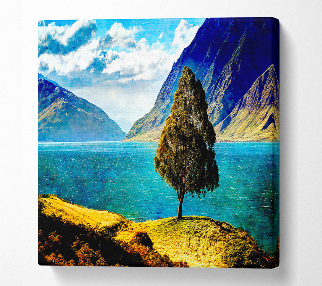  A Canvas Print of Tree By The Lake Canvas Wall Art